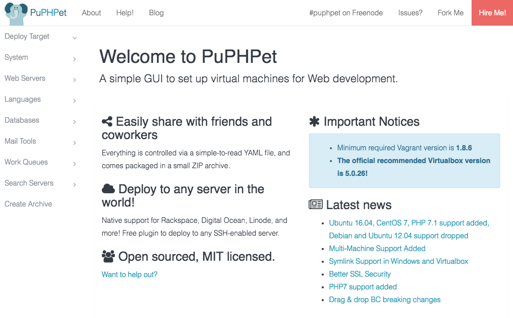 PuPHPet Desarrollo web