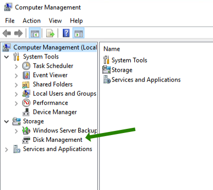 Configuración de Windows Server para reconocer el nuevo espacio adicional