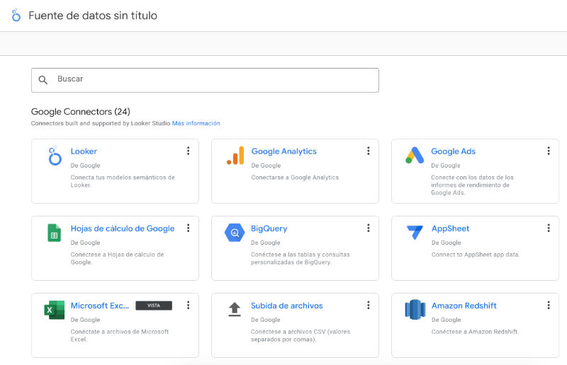 Fuentes de datos Looker Studio