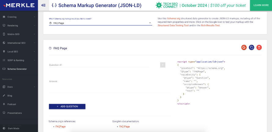 Schema Markup Generator de Merkle